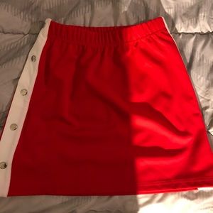 Red and White snap skirt